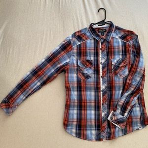 Helix Plaid “Coral” Athletic Fit button down shirt